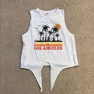 White Los Angeles Graphic Tank Top